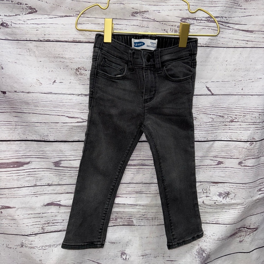 Black Denim Karate Skinny Jeans Size 2T